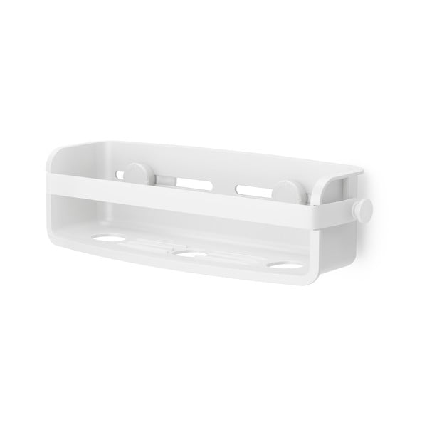 Fehér öntapadós műanyag fürdőszobai polc Flex – Umbra
