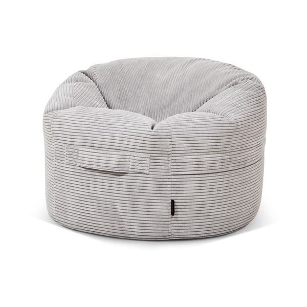 Világosszürke kordbársony gyerek babzsákfotel Roll 80 – SLOWDOWN
