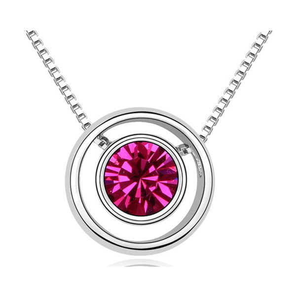 Perfection Berry nyaklánc rózsaszín Swarovski kristállyal és fehérarannyal - Swarovski Elements Crystals