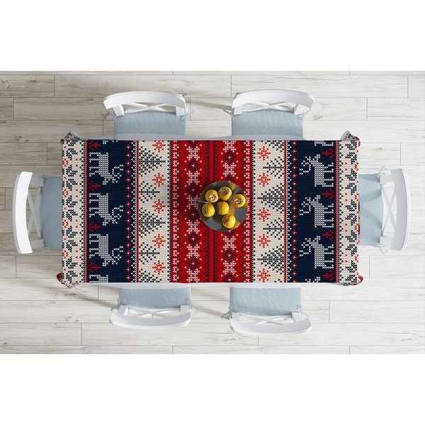 Blue Nordic karácsonyi pamutkeverék asztalterítő, 140 x 180 cm - Minimalist Cushion Covers-image-1