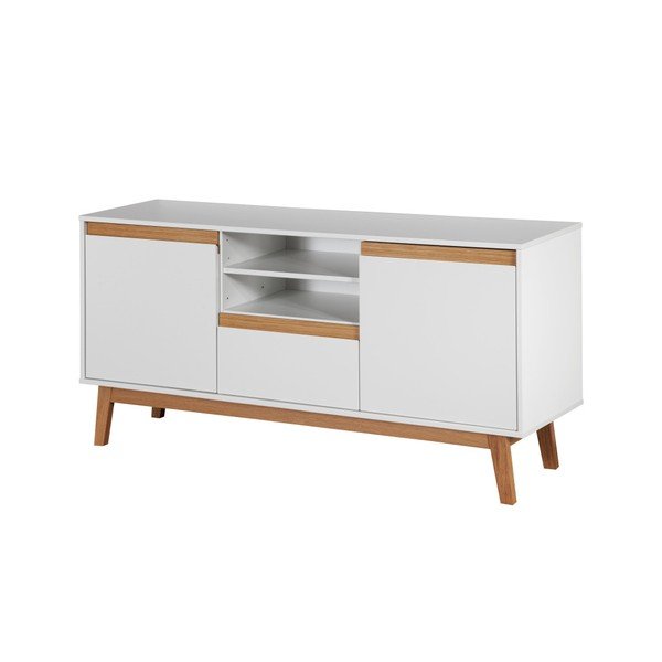 Ontur 12 fehér komód lábakkal és fa részletekkel - Dřevotvar-image-2