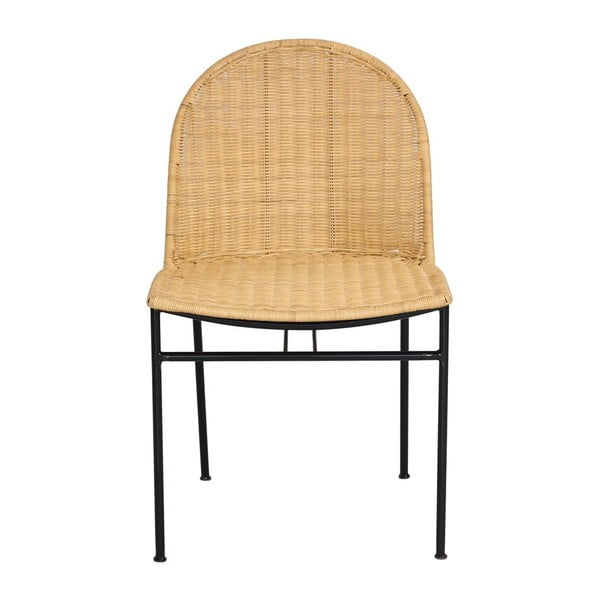 4 db rattan étkezőszék Sofia és fekete asztal Marienlis - Bonami Essentials-image-3