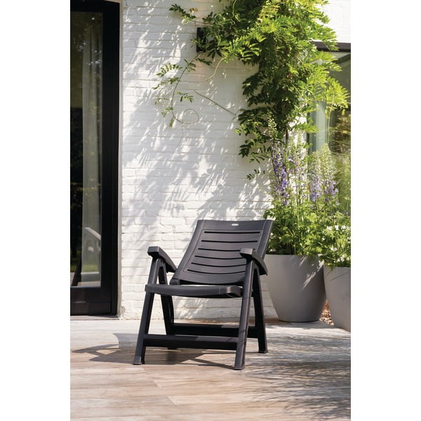 Sötétszürke műanyag kerti szék Aruba – Keter-image-2