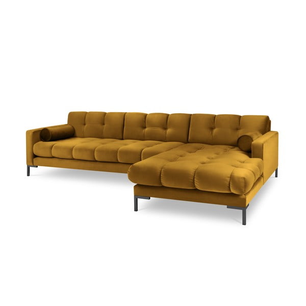 Bali sárga bársony sarokkanapé, jobb oldali - Cosmopolitan Design-image-2