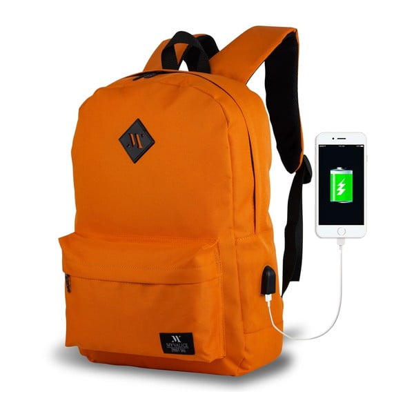 SPECTA Smart Bag narancssárga hátizsák USB csatlakozóval - My Valice