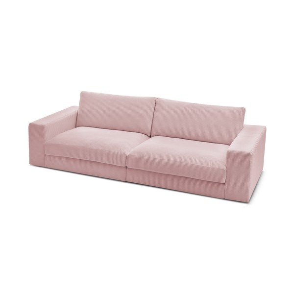 Rózsaszín kordbársony kanapé 274 cm Leonard – Bobochic Paris-image-4