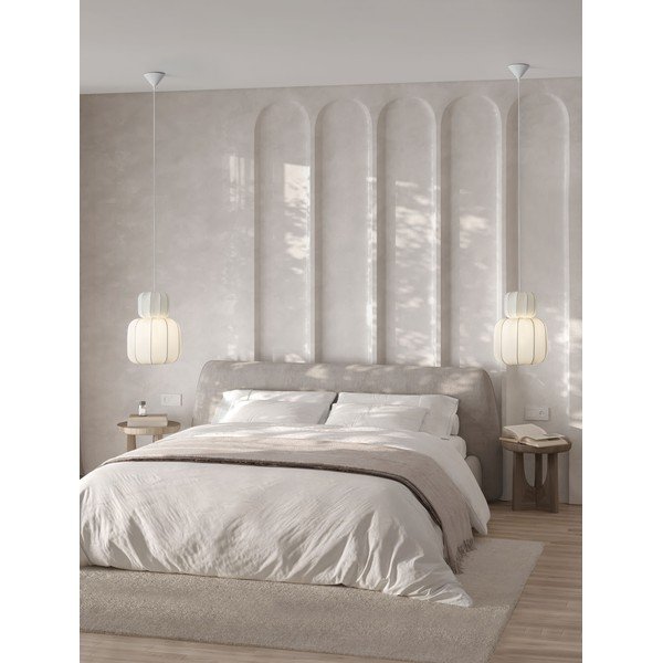 Matt fehér textil függőlámpa ø 28 cm Delina – Nova Luce-image-1