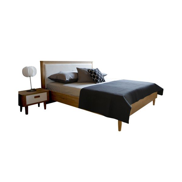 Scandi fehér kétszemélyes ágy, 140 x 200 cm - Mazzini Beds-image-4