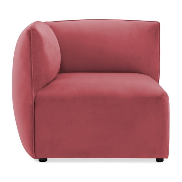 Velvet Cube pirosas rózsaszín kanapé, baloldali sarokelem - Vivonita