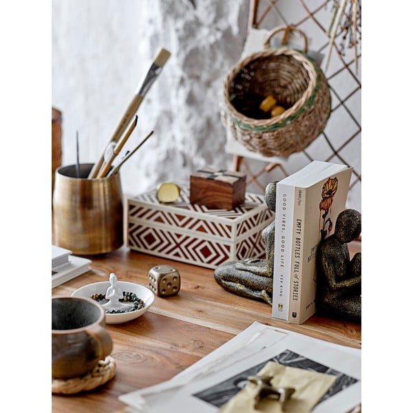 Barna dekoratív fa tárolódoboz 6,5x4,5x4 cm Cemile – Bloomingville-image-1