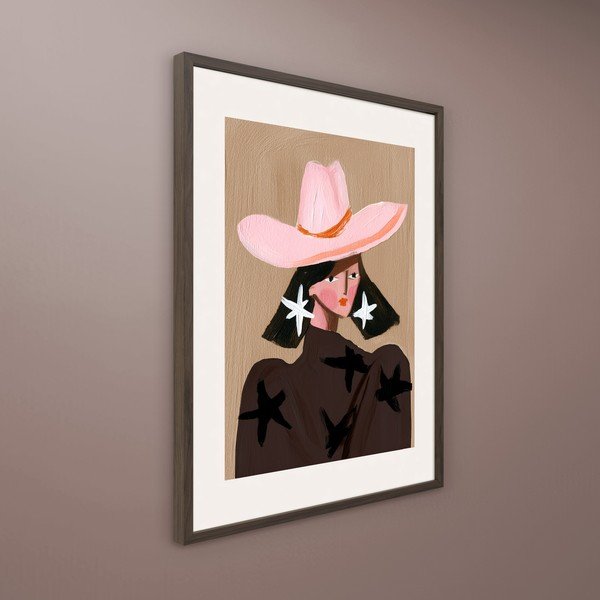 Nyomtatott keretezett kép 50x70 cm Cowgirl – Styler-image-2