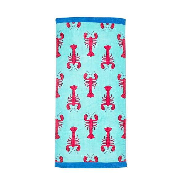 Kék pamut strandtörölköző 76x160 cm Lobster – Catherine Lansfield