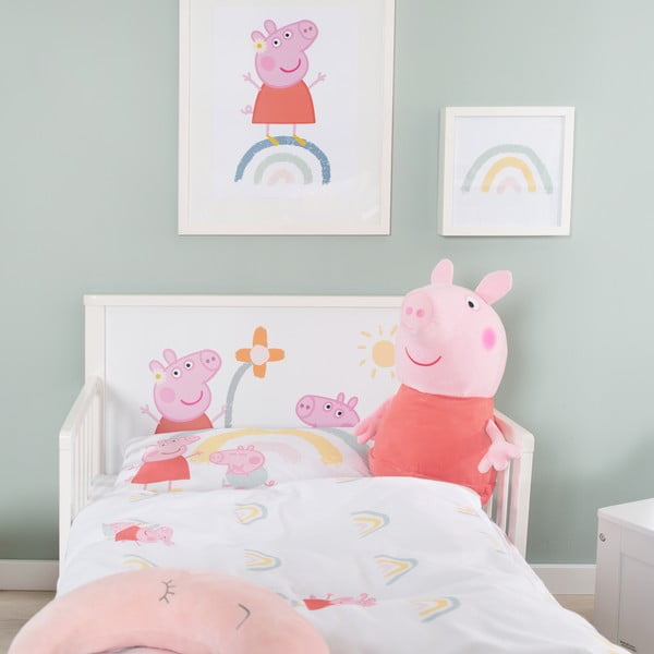 Pamut gyerek ágyneműhuzat babaágyhoz 100x135 cm Peppa Pig – Roba-image-2