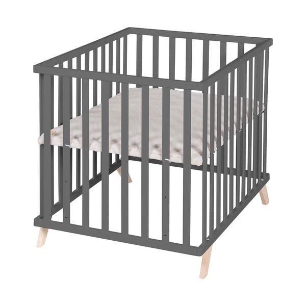 Sötétszürke bükkfa járóka 75x100 cm Lil Planet – Roba-image-2