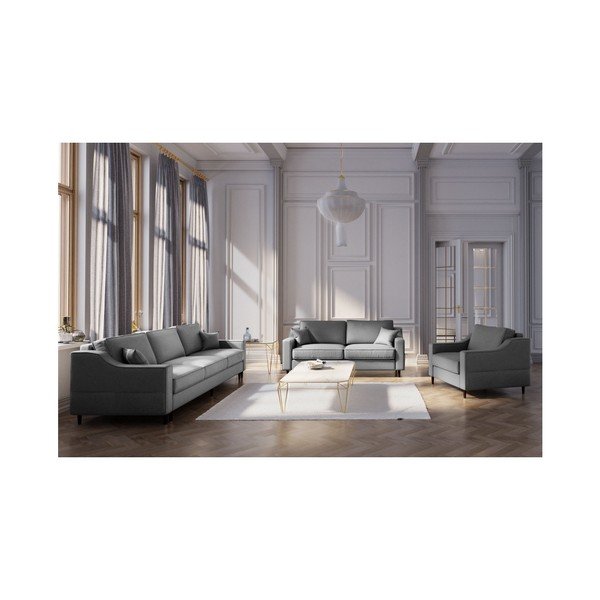 Narcisse sötétszürke háromszemélyes kinyitható kanapé tárolóhellyel - Mazzini Sofas-image-4