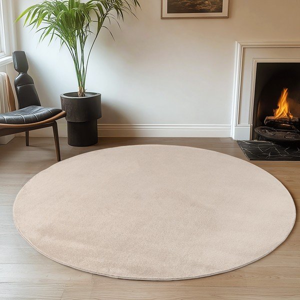Krémszínű mosható kerek szőnyeg ø 80 cm Joy – Ayyildiz Carpets-image-1