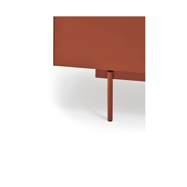 Téglavörös-natúr színű éjjeliszekrény tölgyfa dekorral Otto – Teulat-image-4