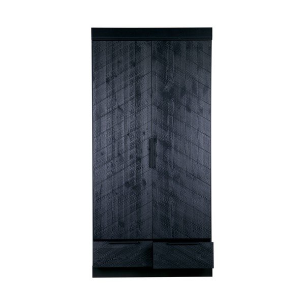 Herringbone fekete fa szekrény, magasság 195 cm - WOOOD-image-3