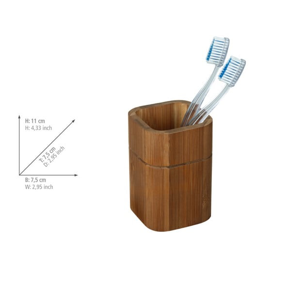 Barna bambusz fogkefetartó pohár Serro – Wenko-image-4