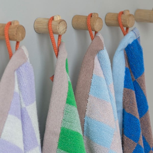 Kék-barna organikus pamut törölköző szett 2 db-os 40x55 cm Retro – Mette Ditmer Denmark-image-2