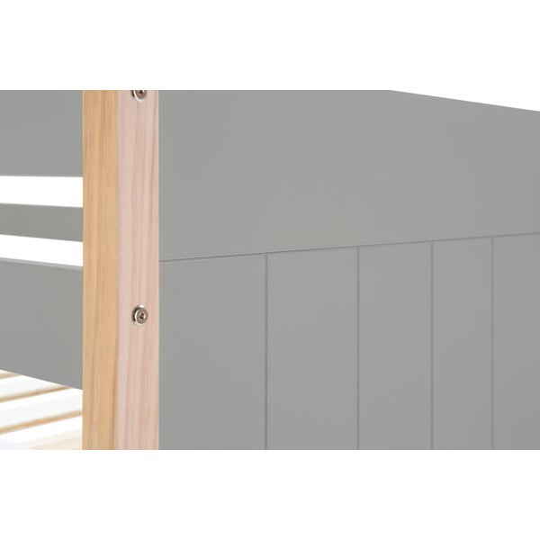 Kiara szürke gyerek emeletes ágy borovi fenyő lábakkal, 90 x 190 cm - Marckeric-image-1