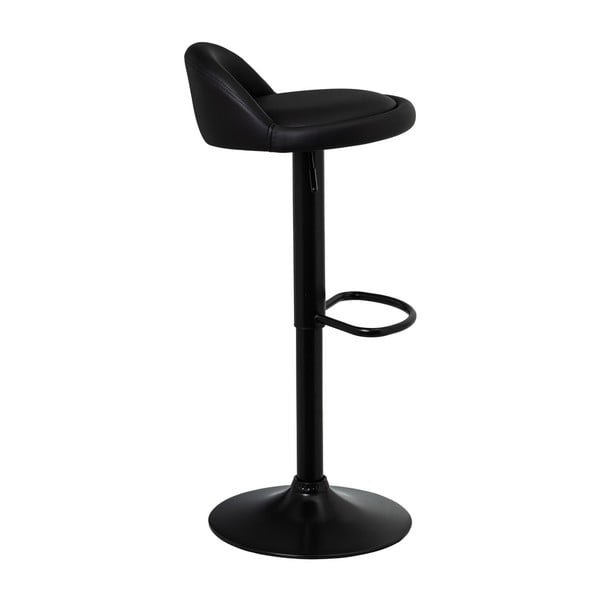 Fekete bőr utánzat állítható magasságú bárszék szett 2 db-os (ülésmagasság 72 cm) – Casa Selección-image-1
