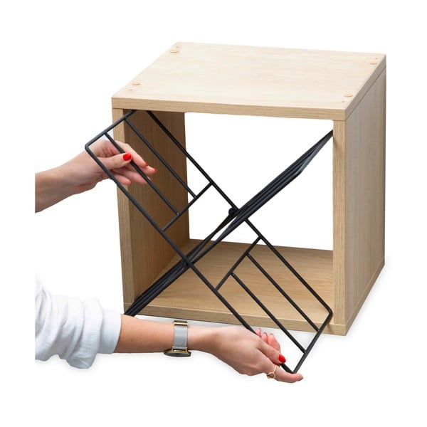 Natúr színű bortartó polcos állvány kőrisfa dekorral, palackok száma 12 36,5x36x29 cm Macon – Compactor-image-4