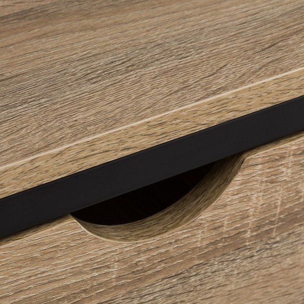 Fekete-natúr színű könyvespolc tölgyfa dekorral 60x180 cm Urban – Casa Selección-image-1