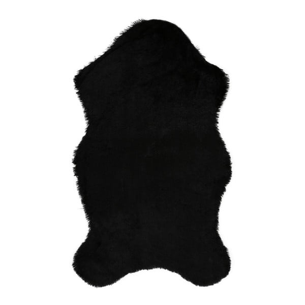 Tavsantuyu Black fekete műszőrme szőnyeg, 100 x 160 cm