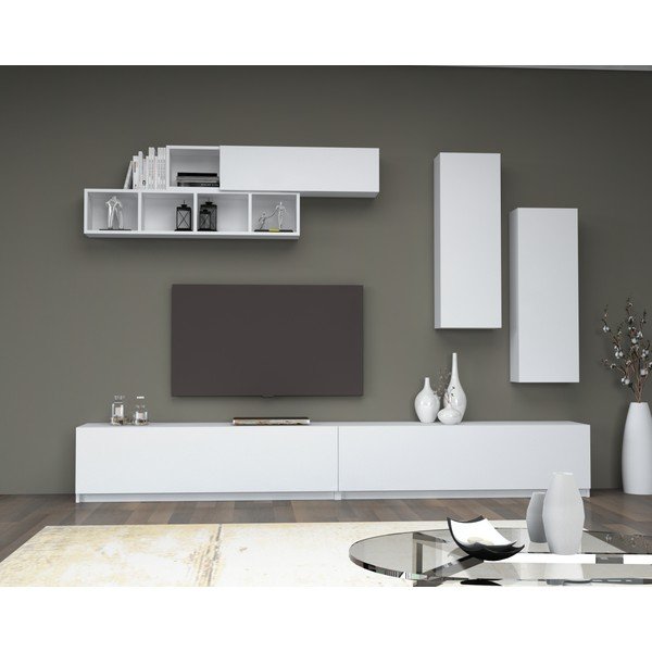 Fehér TV asztal 140x40 cm Dona - Gauge Concept