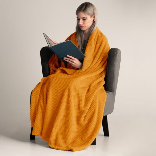 Henry narancssárga mikroszálas takaró, 170 x 210 cm - DecoKing-image-1