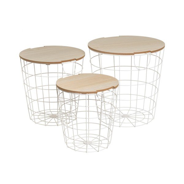 Kerek tárolóasztal szett 3 db-os 39x39 cm – Casa Selección