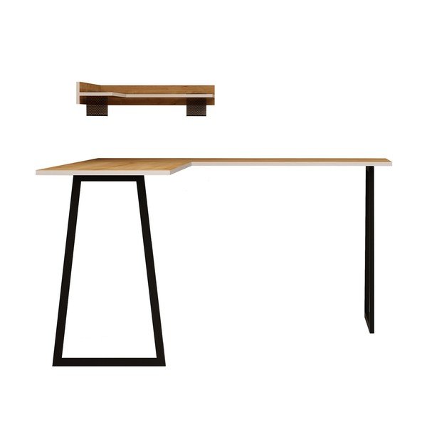 Tarly polc és sarok íróasztal szett, magasság 75 cm-image-2