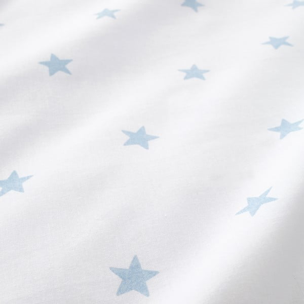 Fehér-kék gumis pamut gyerek lepedő babaágyhoz 70x140 cm Mini Star & Stripes – Bianca-image-2