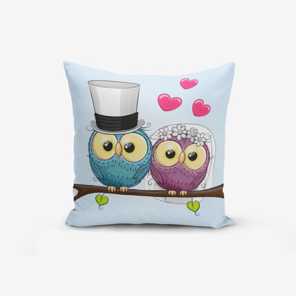 Fall In Love Owls pamutkeverék párnahuzat, 45 x 45 cm - Minimalist Cushion Covers