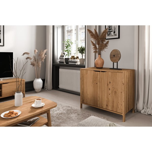 Natúr színű tölgyfa szekrény 95x80 cm Twig – The Beds-image-1