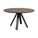 Sötétbarna kerek étkezőasztal tölgyfa asztallappal ø 130 cm Carradale – Rowico