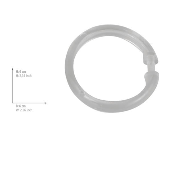12 db átlátszó műanyag, zuhanyfüggöny karika - Wenko-image-1