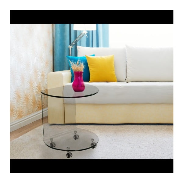 Simple üveg, gurulós tárolóasztal - Evergreen House-image-1