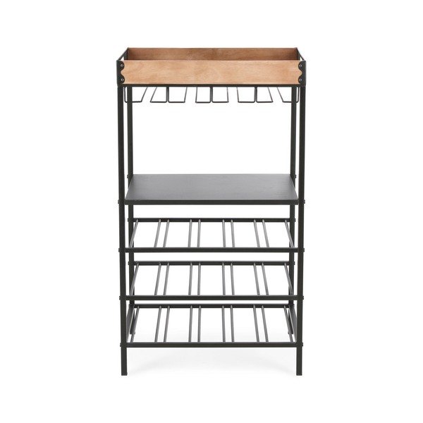 Fekete fém bortartó szekrény palackok száma 15, 48,5x84,5x34 cm Isaac – Yes Everyday