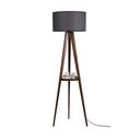 Fekete-barna állólámpa polccal textil búrával (magasság 154 cm) Sehbali Tripod – Opviq lights