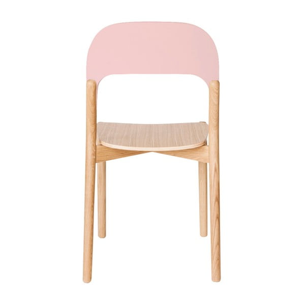 Paula tölgyfa szék rózsaszín háttámlával - HARTÔ