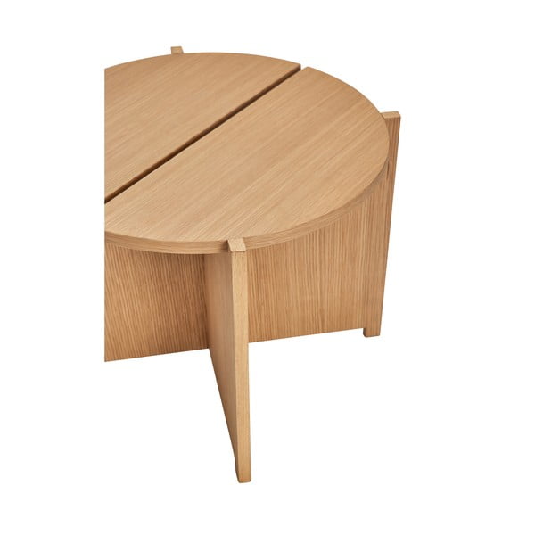 Kerek tárolóasztal tölgyfa dekorral ø 55 cm Dash – Hübsch-image-4