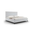 Világosszürke kárpitozott ágyneműtartós franciaágy ágyráccsal 140x200 cm Casey – Mazzini Beds