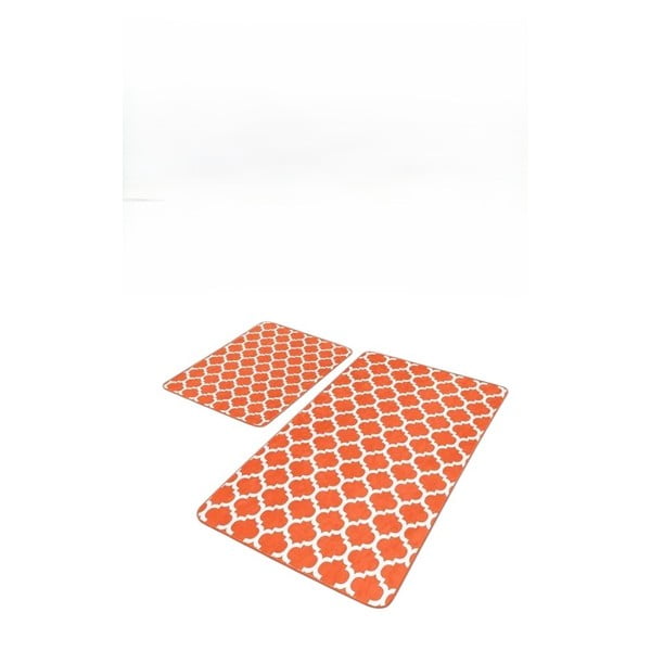 Narancssárga bársony fürdőszobai kilépő szett 2 db-os 60x100 cm – Mila Home