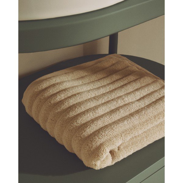 Bézs frottír pamut törölköző 50x90 cm Navira – Kave Home-image-3