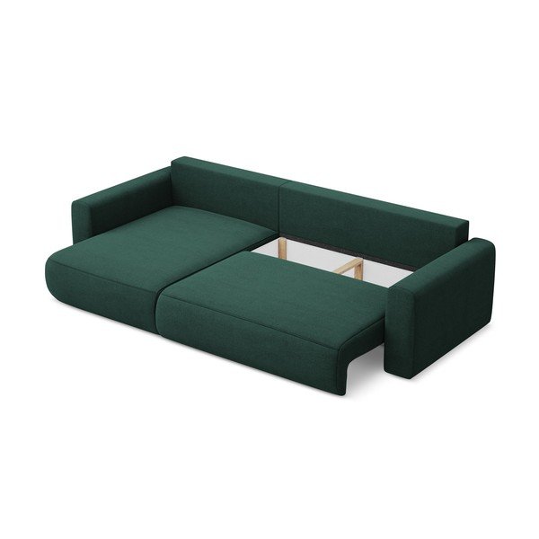 Zöld kinyitható-tárolóhelyes sarokkanapé (bal oldali-heverő résszel) Kapua – Makamii-image-3
