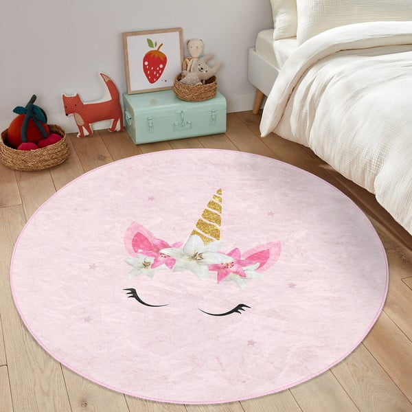 Rózsaszín gyerek szőnyeg ø 100 cm Comfort – Mila Home-image-1