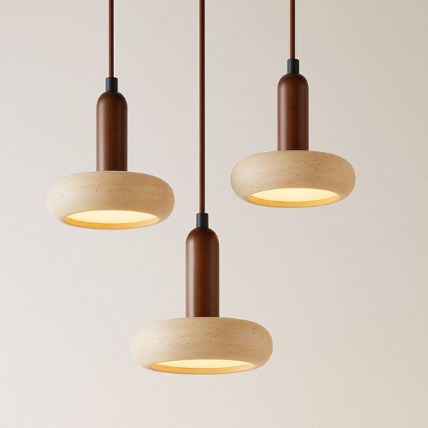 Barna-bézs LED függőlámpa kő búrával ø 15 cm Karo – Opviq lights-image-2
