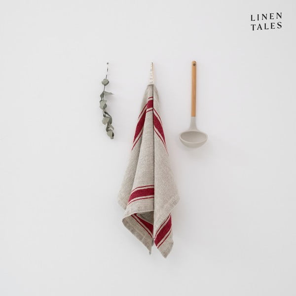 Len konyharuha 40x65 cm Red Stripe Vintage – Linen Tales